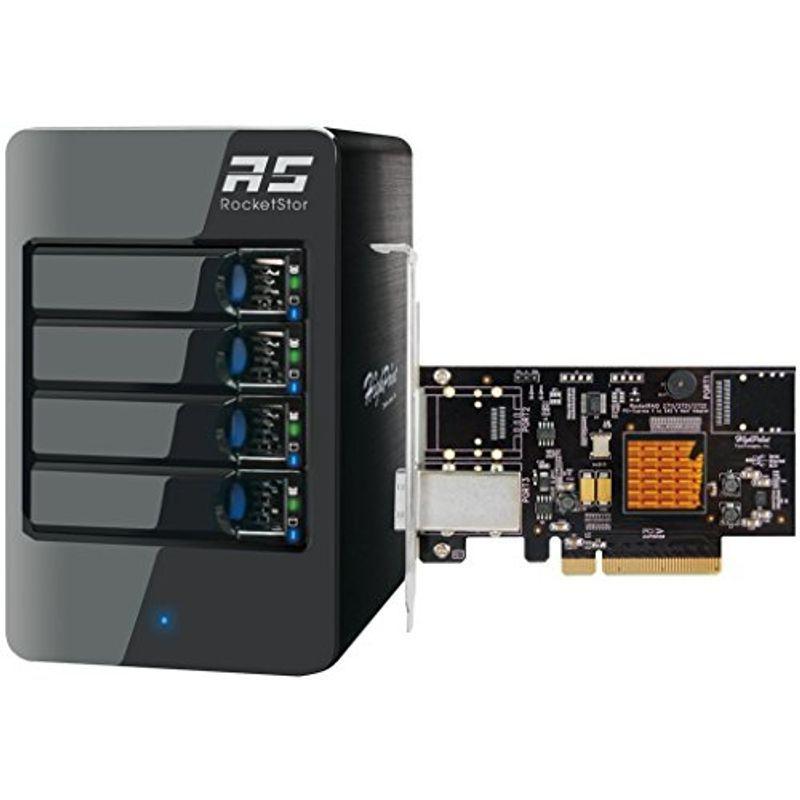 HighPoint 6Gb/s SAS/SATA ハードウェアRAID ストレージ拡張 エンクロージャー 4ベイ タワー型 RocketSt