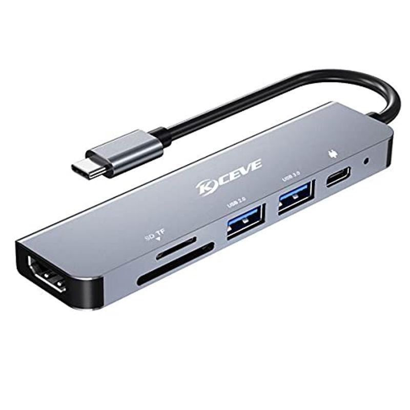メーカー直送USBハブ 6-in-1、5Gbps高速伝送 SD TFカードリーダー多機能、100W PD 急速充電、USB3.0、USB2.0ポート、M
