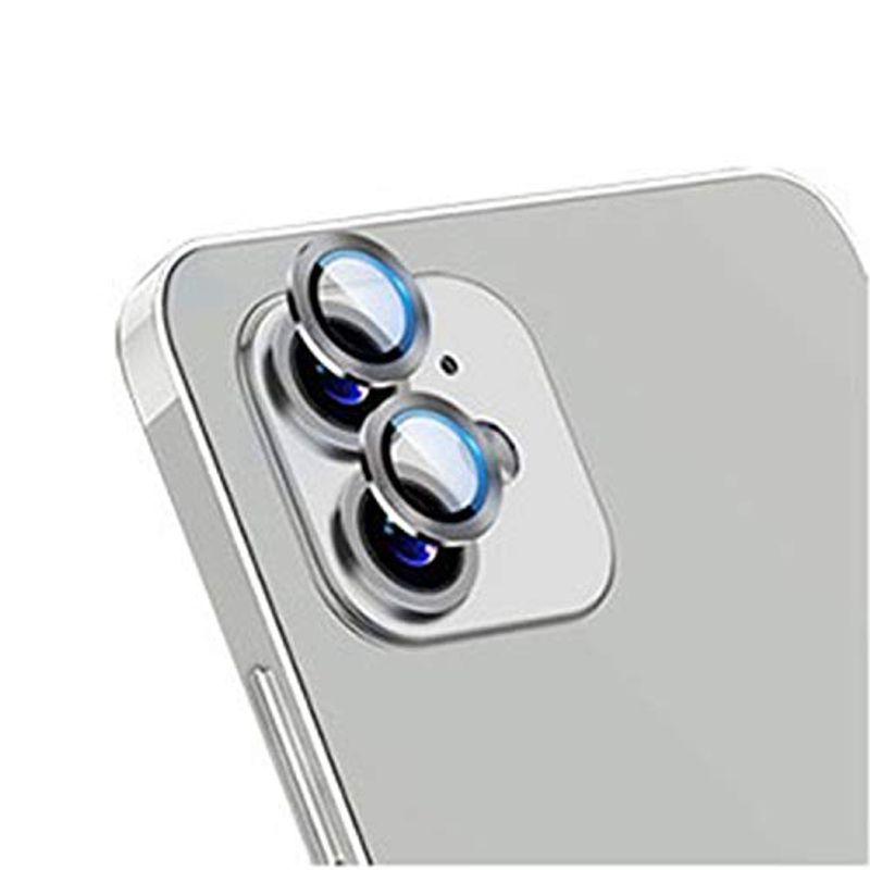 iPhone12 カメラレンズガラスフィルム 9H カメラレンズ保護 アップル アイフォン12 カメラレンズ メタルリング ファッションリン