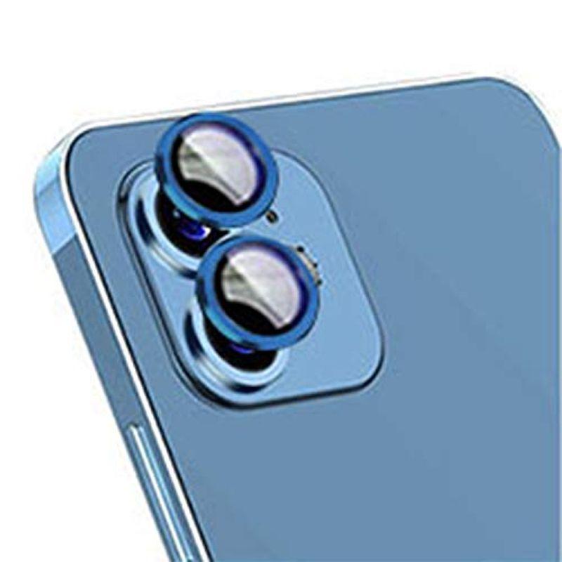 Apple iPhone 12 カメラレンズガラスフィルム 9H カメラレンズ保護 アップル アイフォン12 カメラレンズ メタルリング フ