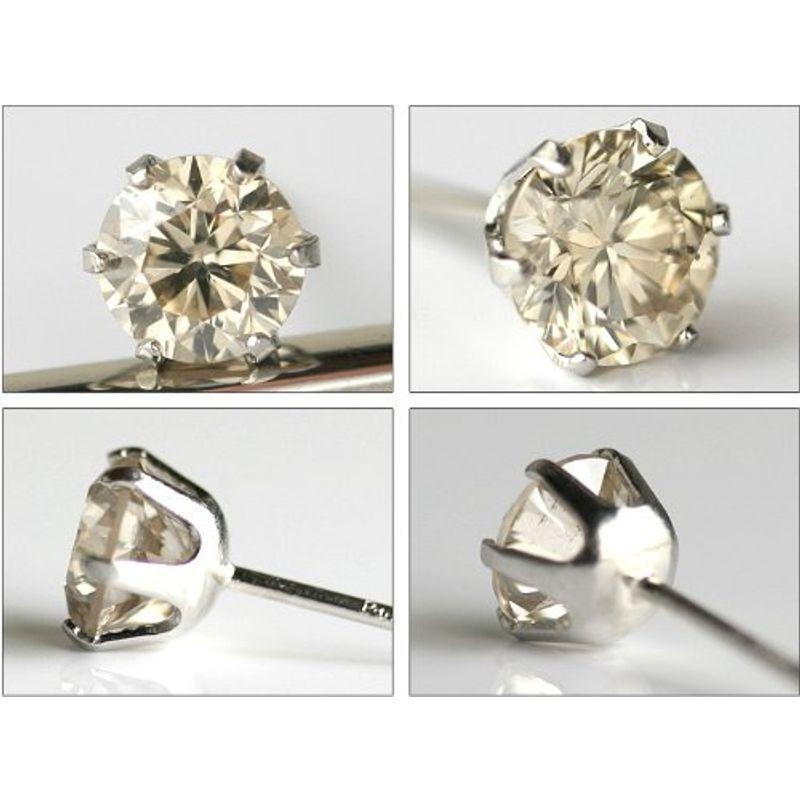 即購入可★ DIAMOND WORLD レディース ジュエリー PT900 ダイヤモンド ピアス 0.50ct 6本爪タイプ Light Brownカ 【FKP1171219629】(42509円)