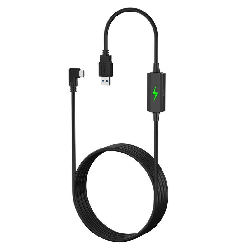 eppfun Oculus Quest 2 Pico4 PSVR2 用の5Mケーブル、独立した充電ポート付き、5Gbps 高速データ転送の同