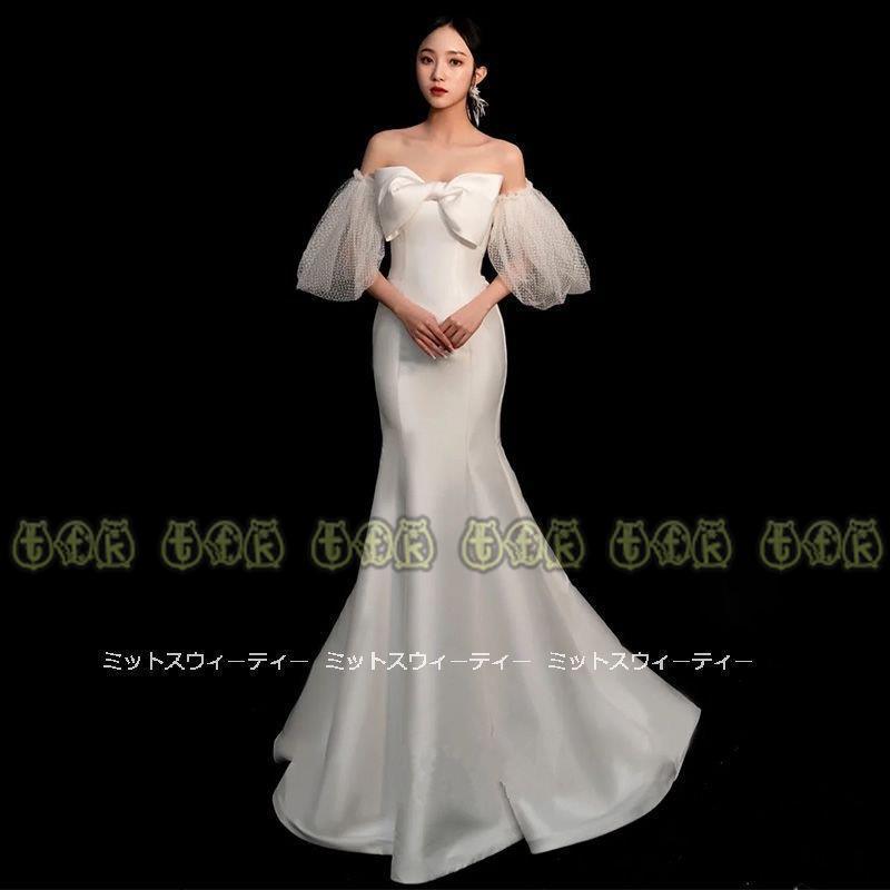 短納期 高品質 ウェディングドレス マーメイドラインドレス ウエディングドレス 二次会 花嫁 パーティードレス 披露宴 ブライダル 結婚式 ロングドレス 演奏会 リボン 前撮り 全て無料 Www Superavila Com