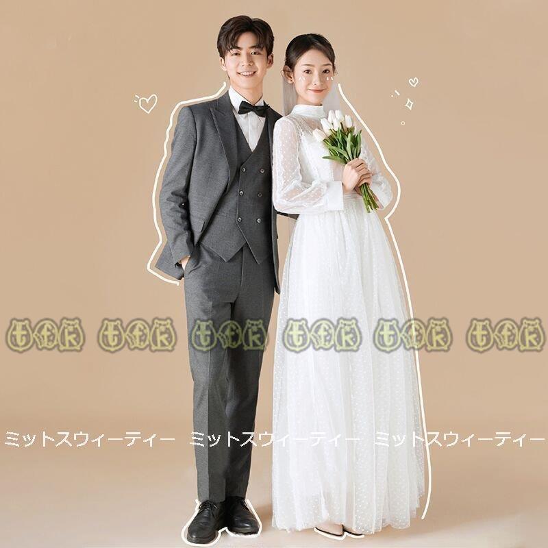 流行店 ウェディングドレス 二次会 前撮り 挙式 花嫁 長袖 リゾートドレス 結婚式 ブライダル パーティードレス 後撮り レース ワンピース ホワイト 軽い 大人可愛い 正規 店 偽物 Gaains Com