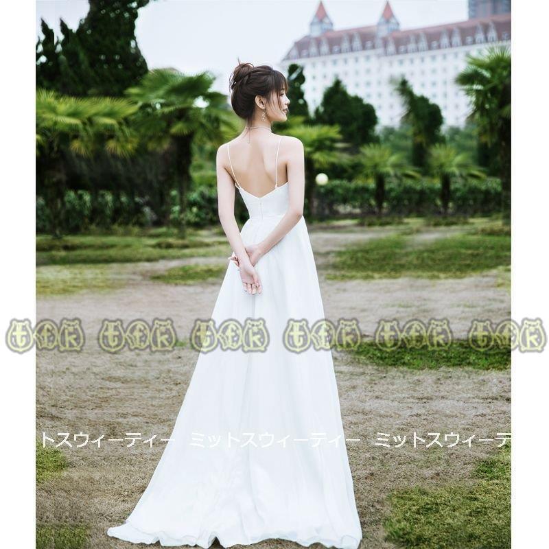 リアル ウェディングドレス 二次会 前撮り 海外挙式 花嫁 リゾートドレス カジュアル ソフト 結婚式 ブライダル パーティードレス ワンピース ビーチフォト スリット Aライン サイズ Xxs Panero Shop
