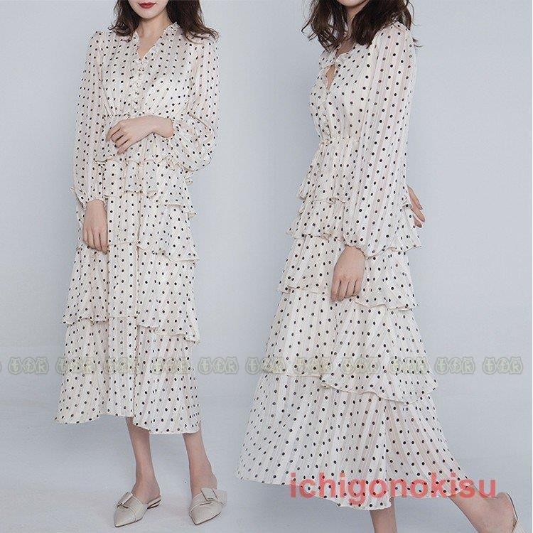 正規 品 格安 ワンピース レディース 40代 春夏 ドット柄 シャツワンピース きれいめ マキシ丈 長袖 ワンピース シフォン 韓国風 オシャレ上品 着痩せ 新作 ケーキスカート ショッピング日本 Ecuaelectrom Com Ec