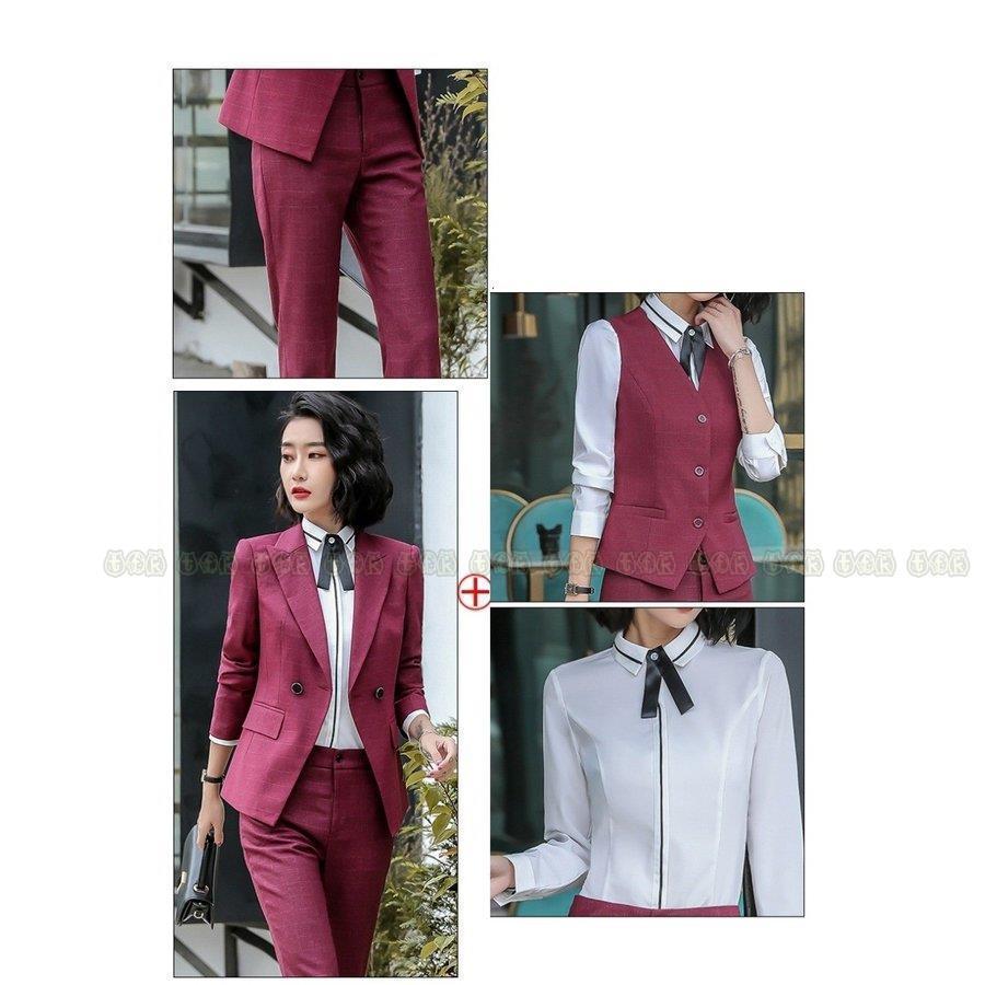 人気ブランド新作豊富 上品 大人 フォーマル セットアップ 大きいサイズ 通勤 ビジネス オフィス ベスト付き 代30代40代50代 チェック柄 パンツスーツ 4点セット スーツレディース 通勤 就職活動 ビジネス スーツセット ビジネススーツ Pitofoursoulsrescue Com