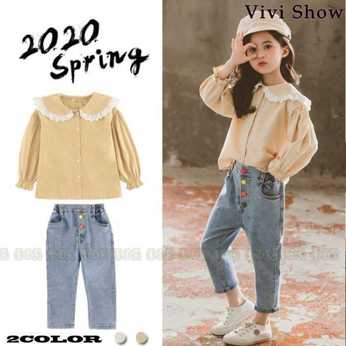 訳ありセール格安 子供服 セットアップ キッズ 女の子 長袖 春秋 上下セット 韓国子供服 ジュニア ブラウス シャツ レース デニム カジュアル 可愛い おしゃれ Vivishow 新品 Turningheadskennel Com