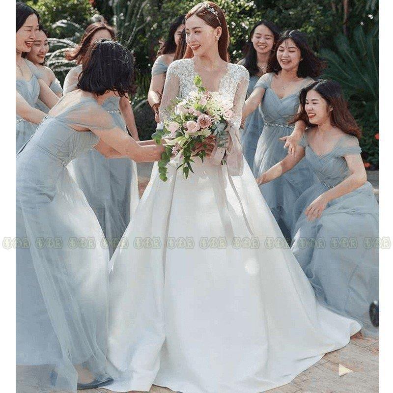 注目ブランド ウエディングドレス 結婚式 ａライン 人気 ウエディングドレス 安い 袖あり フォーマルドレス 演奏会 パーティードレス 二次会 Aライン ブライダル 花嫁 結婚式 ロングドレス ウェデイングドレス 白 ドレス ブライダル