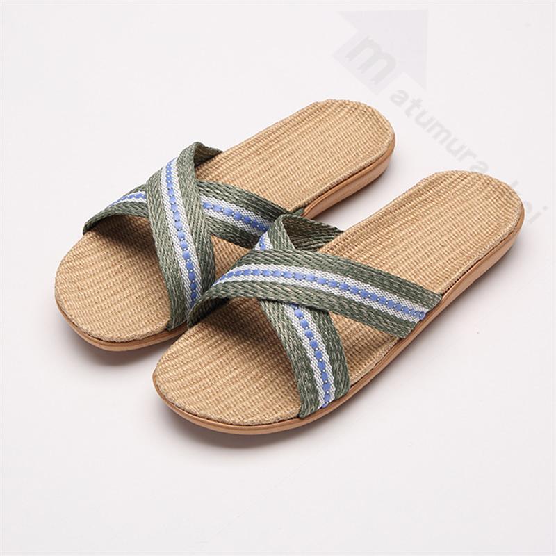 スリッパ ルームシューズ サンダル スリッパ お洒落で快適 リネンスリッパ ベーシック 男女兼用 ボーダー 室内 麻 来客用 新作 Sjt Sntx スポーツ用品専門店 通販 Yahoo ショッピング