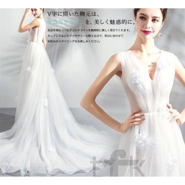 ウェディングドレスロング二次会2次会ドレス花嫁人気ウエディングドレス安いホワイト結婚式海外挙げウエディングパーティトレーンタイプ トレーン サイズ Xl