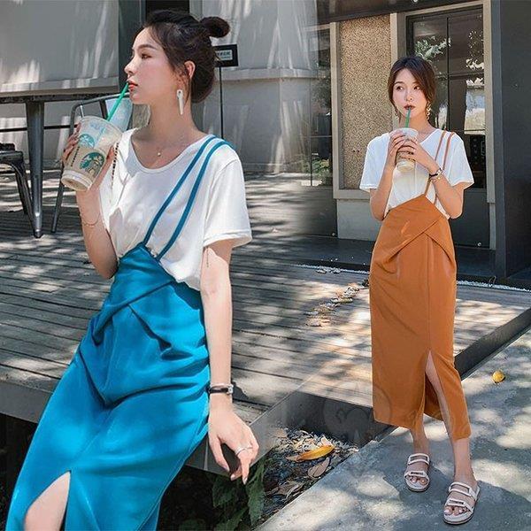 アウトレット 長島 価格 セットアップ レディース 40代 春夏 オシャレ 韓国風 上下セット 着痩せ 可愛い サロペット Tシャツ スカート 通勤 新作 きれいめ 3色 本店激安 Www Superavila Com