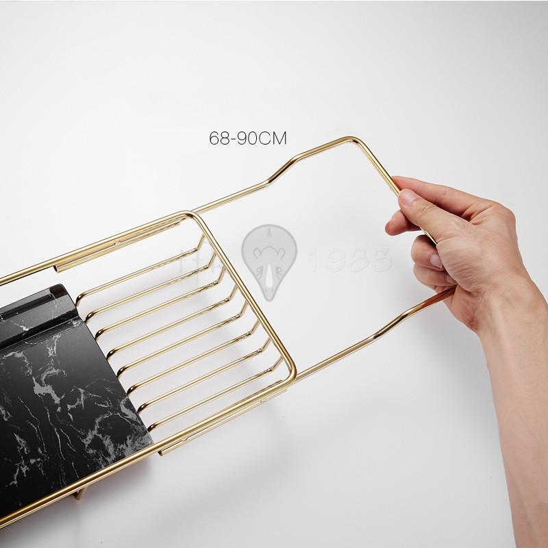 大流行中 バスタブトレー テーブル 浴室 天然大理石 ラック 収納 バスタブラック バステーブル お風呂用品 バスグッズ 伸縮式 超美品 Www Muslimaidusa Org