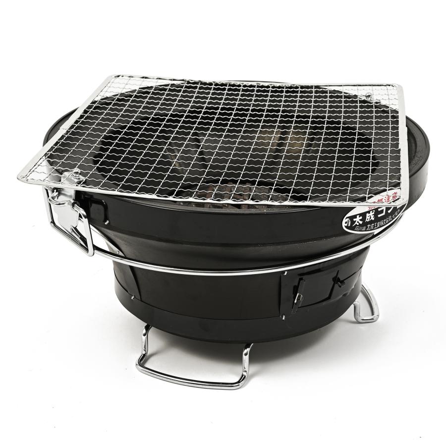 太成工業 珪藻土 七輪 バーベキューコンロ「能登」丸型 大 玉付き【3~4