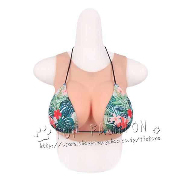 シリコンバスト 女装おっぱい 人工乳房 偽乳 女装 コスプレ 変装用 女性になる 男の娘 高襟 真綿充填 | 