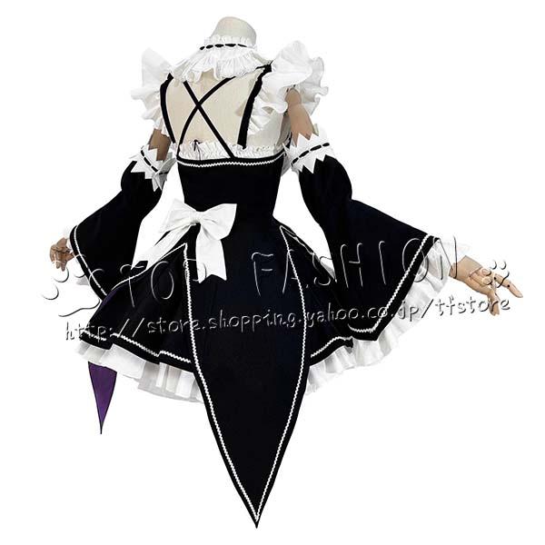 Re:ゼロから始める異世界生活 風 レム メイド服 コスプレ衣装 ウィッグ