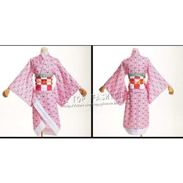 鬼滅の刃 風 竈門禰豆子 子供用 着物コスプレ衣装 ウィッグ 靴 鬼滅の刃 風 竈門禰豆子 子供用 着物コスプレ衣装 ウィッグ 靴
