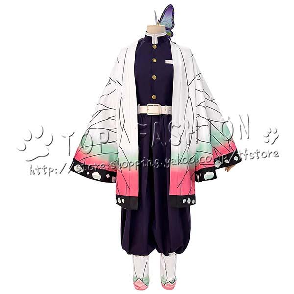 鬼滅の刃 風 胡蝶 しのぶ 刺繍制服 コスプレ衣装 ウィッグ 道具