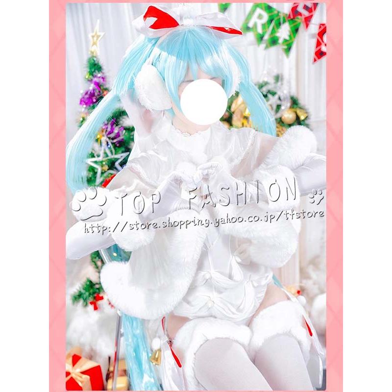 VOCALOID 初音 ミク miku 純白のサンタ コスプレ衣装 ウィッグ 靴