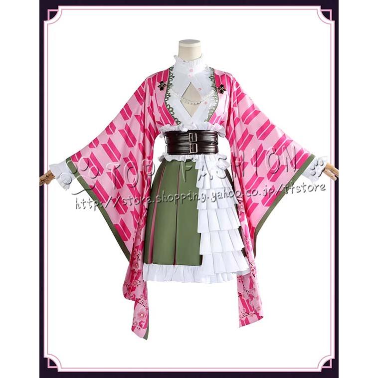 鬼滅の刃 風 甘露寺 蜜璃 コスプレ衣装 ウィッグ 靴 cosplay