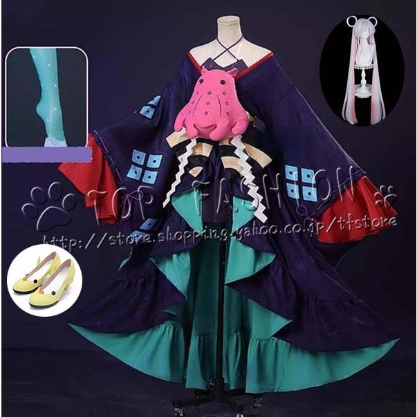 超かぐや姫！ 月見ヤチヨ コスプレメンダコ•靴付きフルセット 超かぐや姫！ 月見 ヤチヨ コスプレ衣装 ウィッグ 靴 cosplay