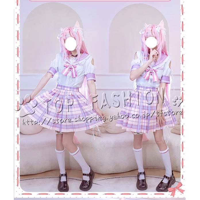 バーチャル VTuber 風 博衣こより コスプレ衣装 ウィッグ 靴 cosplay