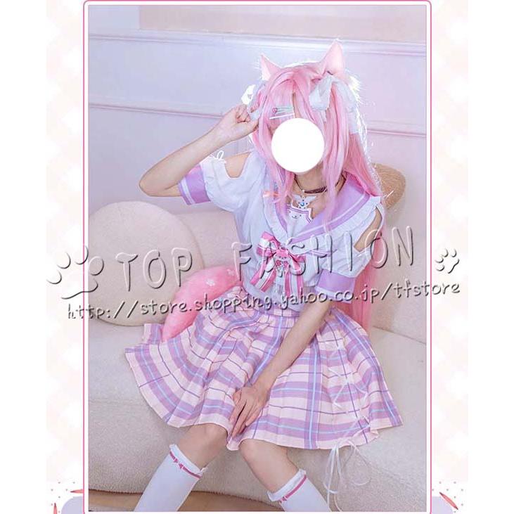 バーチャル VTuber 風 博衣こより コスプレ衣装 ウィッグ 靴 cosplay コスチューム ハロウィン クリスマス 仮装 学園祭_1