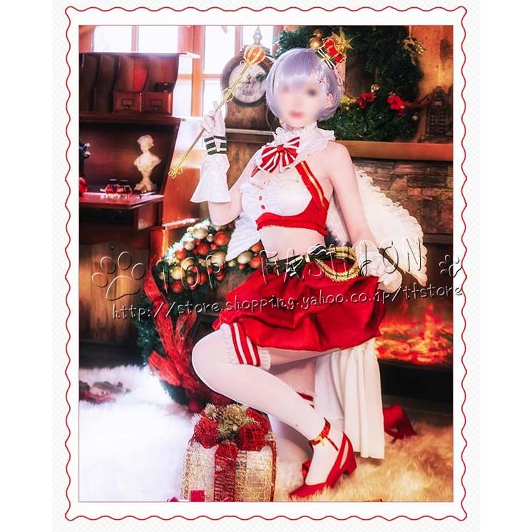 Re：ゼロから始める異世界生活  風  レム Rem クリスマス コスプレ衣装 ウィッグ  cosplay  コスチューム ハロウィン クリスマスの画像