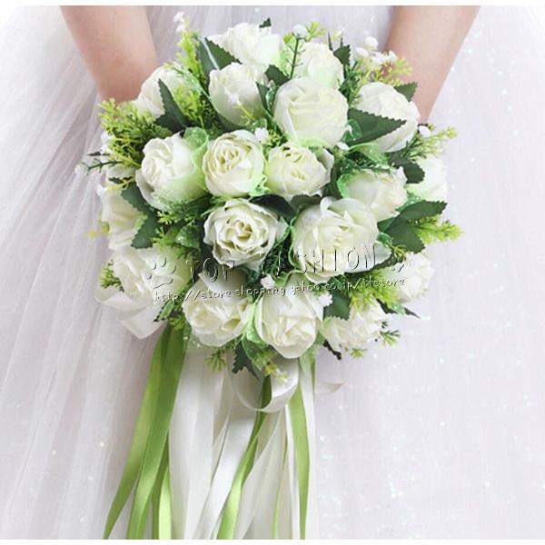 ウエディングブーケ ブートニア リストブーケ 花束 花飾り 結婚式 バラ造花 手首の花 花嫁