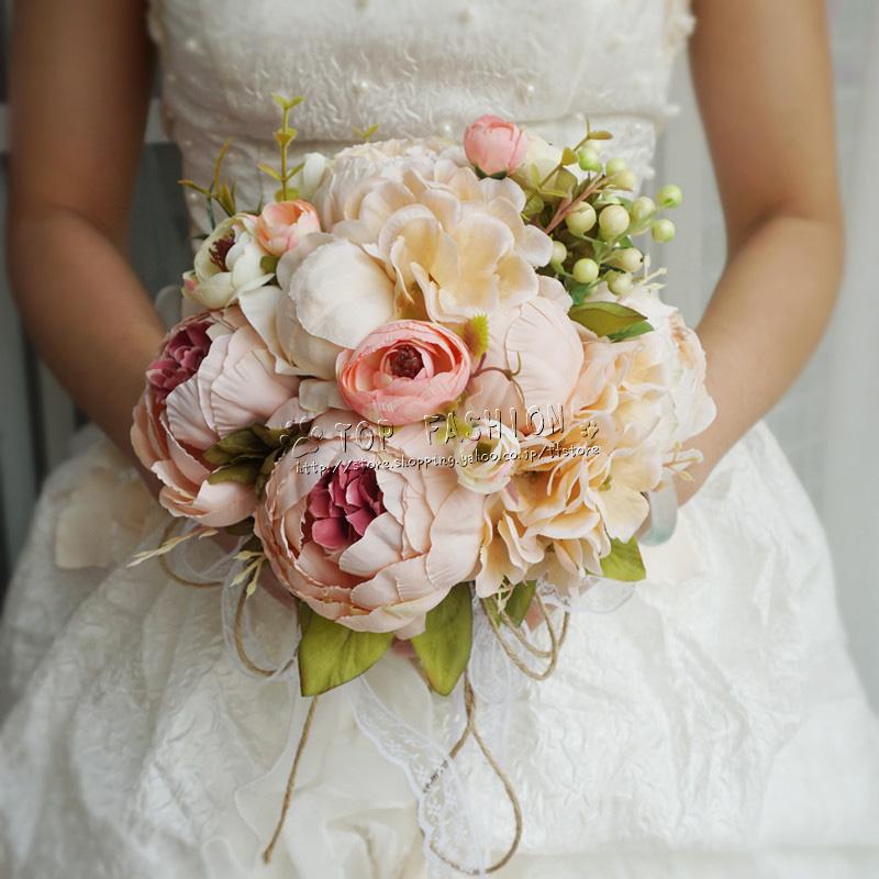 ウエディングブーケ ブートニア リストブーケ 花束 花飾り 結婚式 バラ造花 手首の花 花嫁