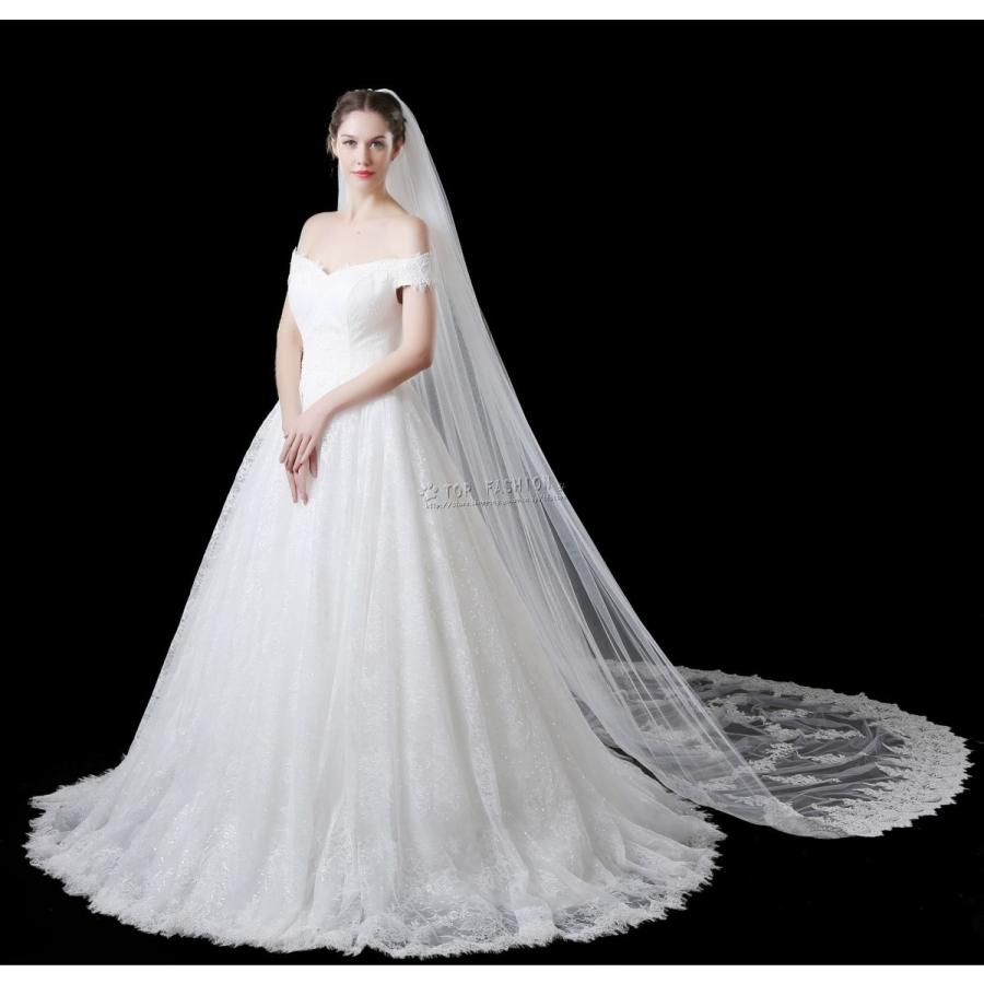 ウエディングベール ロングベール400cmフェイスアップベール スパンコール フラワーベール ブライダル 二次会 披露宴 花嫁 21年レディースファッション福袋 花嫁