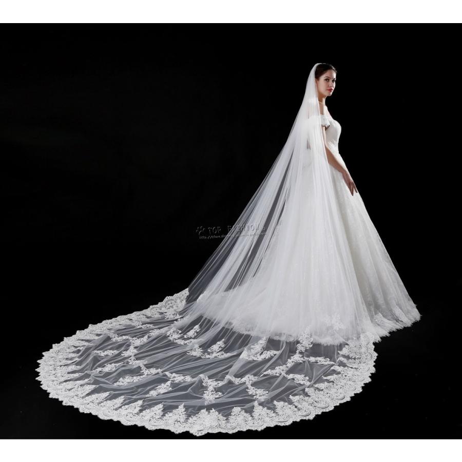 ウエディングベール ロングベール400cmフェイスアップベール スパンコール フラワーベール ブライダル 二次会 披露宴 花嫁 21年レディースファッション福袋 花嫁