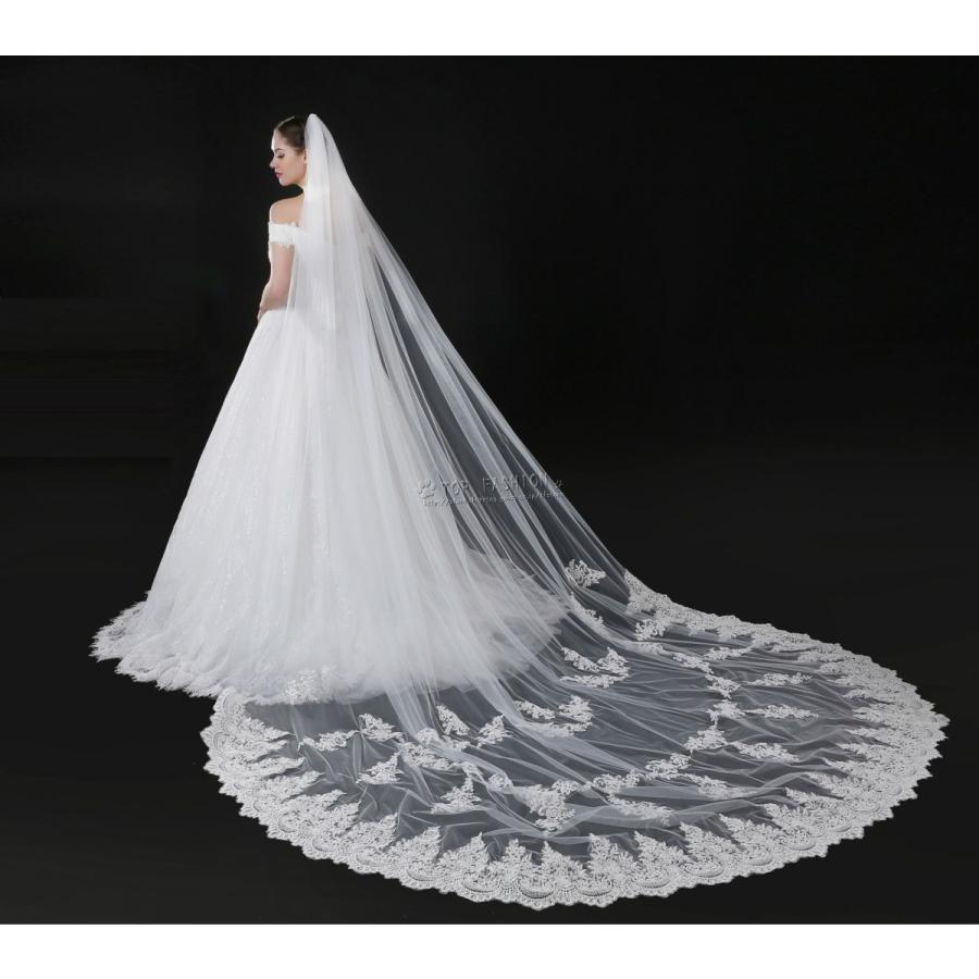 ウエディングベール ロングベール400cmフェイスアップベール スパンコール フラワーベール ブライダル 二次会 披露宴 花嫁 21年レディースファッション福袋 花嫁