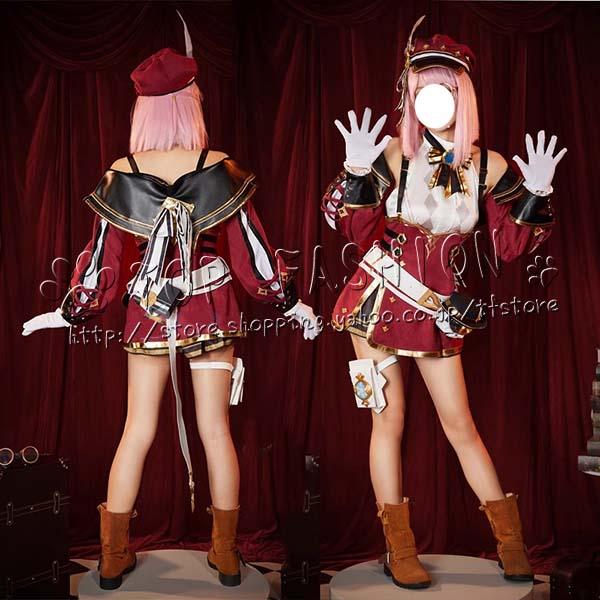 原神 げんしん genshin フォンテーヌ 風 シャルロット Charlotte コスプレ衣裝 ウィッ グ レディース コスプレ衣装 変装 仮装の画像