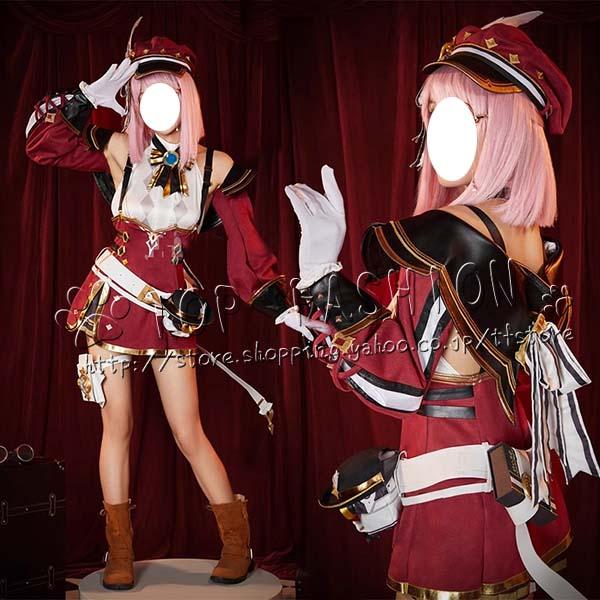 原神 げんしん genshin フォンテーヌ 風 シャルロット Charlotte コスプレ衣裝 ウィッ グ レディース コスプレ衣装 変装 仮装の画像
