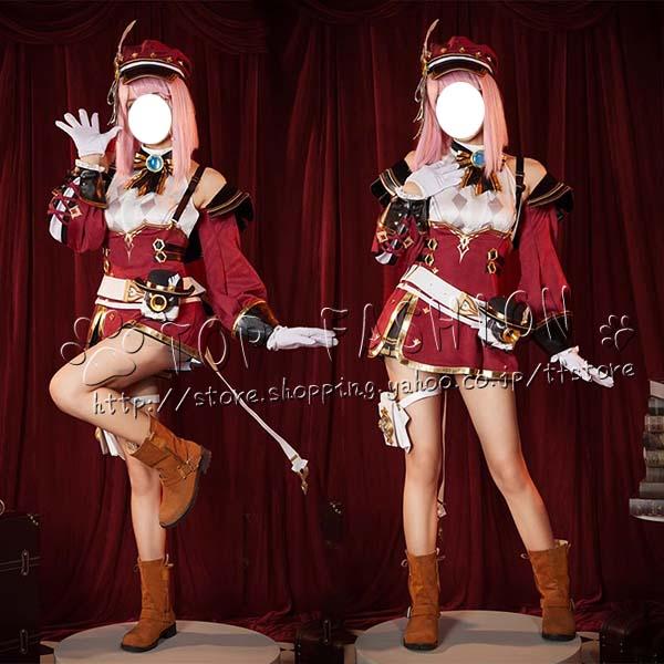 原神 げんしん genshin フォンテーヌ 風 シャルロット Charlotte コスプレ衣裝 ウィッ グ レディース コスプレ衣装 変装 仮装の画像