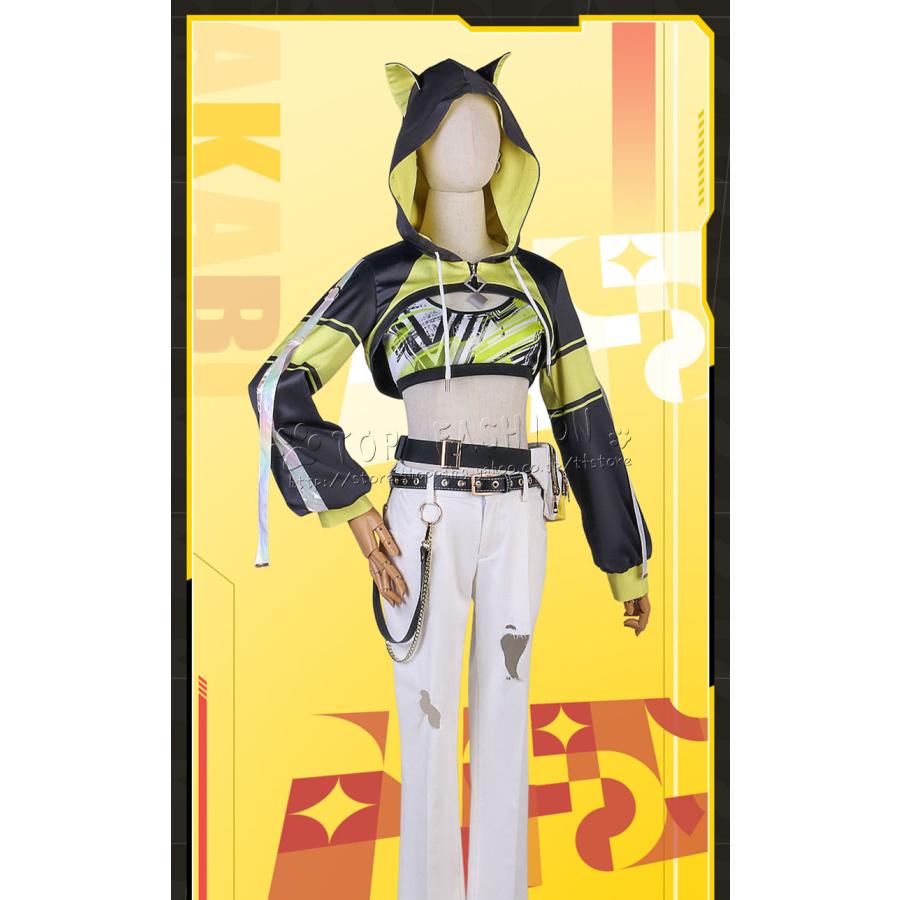 新品 にじさんじ Vtuber 風 獅子堂あかり コスプレ衣裝 ウィッグ ドレス レディース コスプレ衣装 変装 仮装の画像