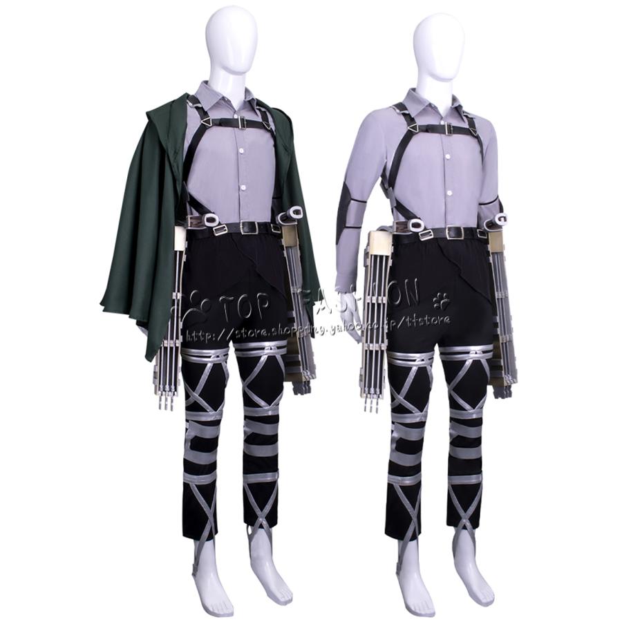 進撃の巨人 風 ミカサ アッカーマン 調査兵団戦闘服 リヴァイ コスプレ