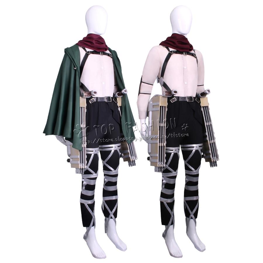 進撃の巨人 風 ミカサ アッカーマン 調査兵団戦闘服 リヴァイ コスプレ