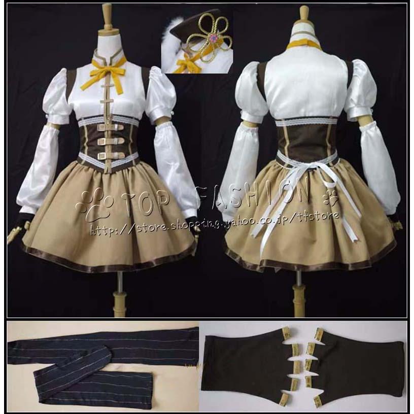 魔法少女まどかマギカ 巴マミ コスプレ衣装セット（ドレス・ブーツ・ウィッグ） 魔法少女まどか☆マギカ 風 巴 マミ ともえ コスプレ衣装 ウィッグ 靴