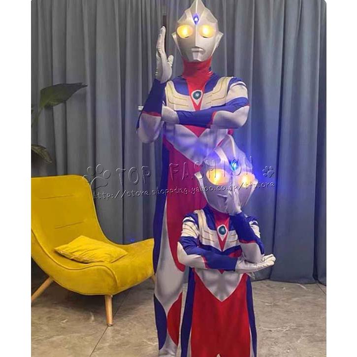 送料無料◇ 新作 ウルトラマンティガ コスプレ 子供 大人 お面 全身 