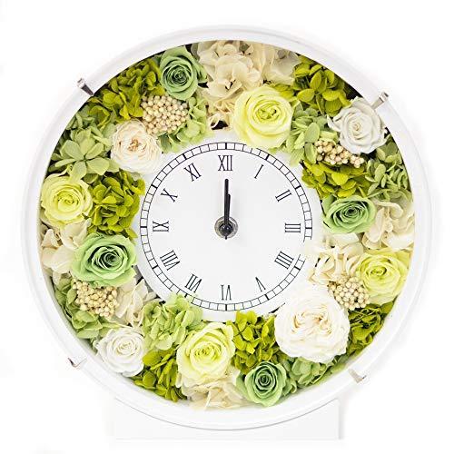 受賞店舗 Lulu S ルルズ プリザーブドフラワー 爽やかな花時計 サイズ幅24cm長さ8cm高さ24cm グリーンホワイト Lulu S 1018 Rakuten Kuljic Com