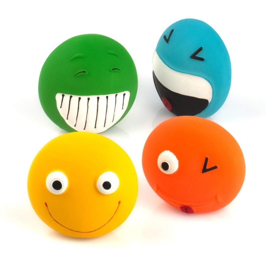 Chiwava 4個 7 5cm 音の出るラテックスゴム犬おもちゃ 平らな笑顔ボール インタラクティブ噛むおもちゃ 小型犬に適用 多色 Tg Office 通販 Yahoo ショッピング