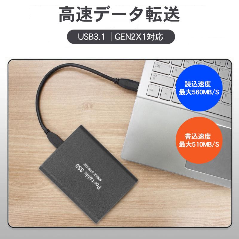 1TB SSD 書き込み510MB/s 3.1 USB 外付け 最大書き込み 最大読み込み
