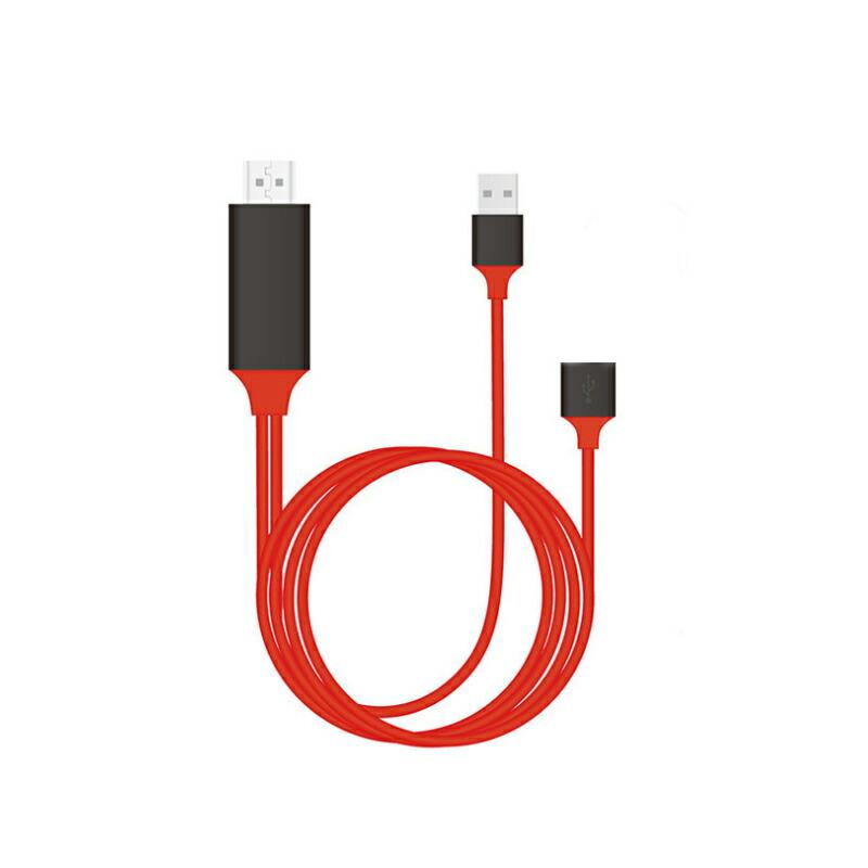 iPhone HDMI 変換ケーブル 2m 変換アダプタ 4K 1080P Lightning 給電