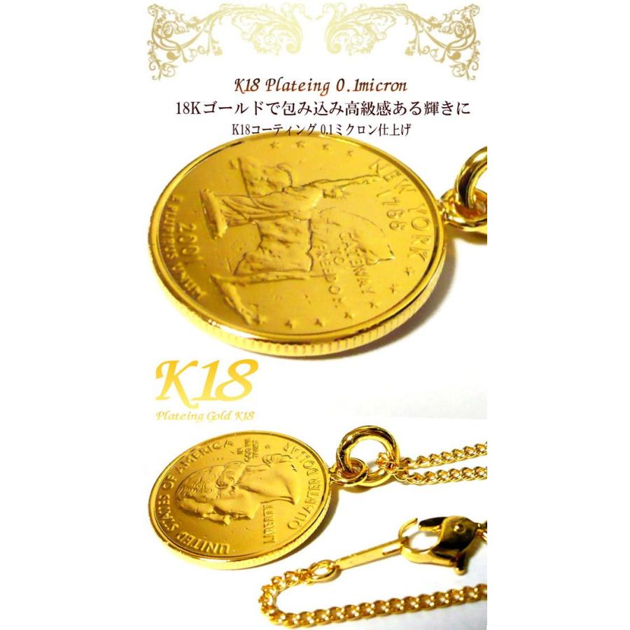 ニューヨーク 州 アメリカ 18金 18K コーティング 外国 コイン 