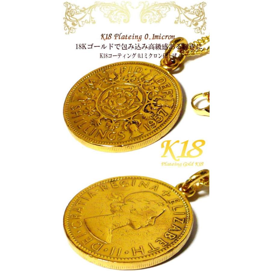 イギリス 18金 18K コーティング 外国 コイン ネックレス ゴールド 