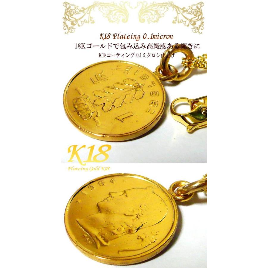ベルギー 18金 18K コーティング 外国 コイン ネックレス ゴールド 