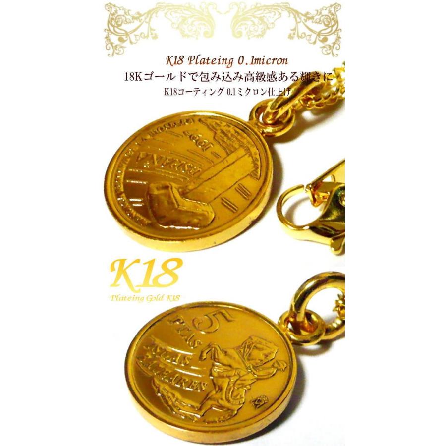 スペイン 18金 18K コーティング 外国 コイン ネックレス ゴールド 