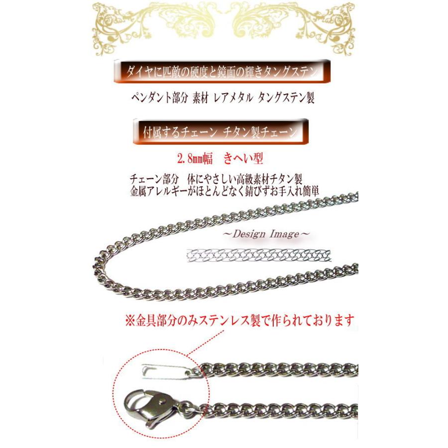 タングステン ネックレス ドックタグ プレート ペンダント × チタン 